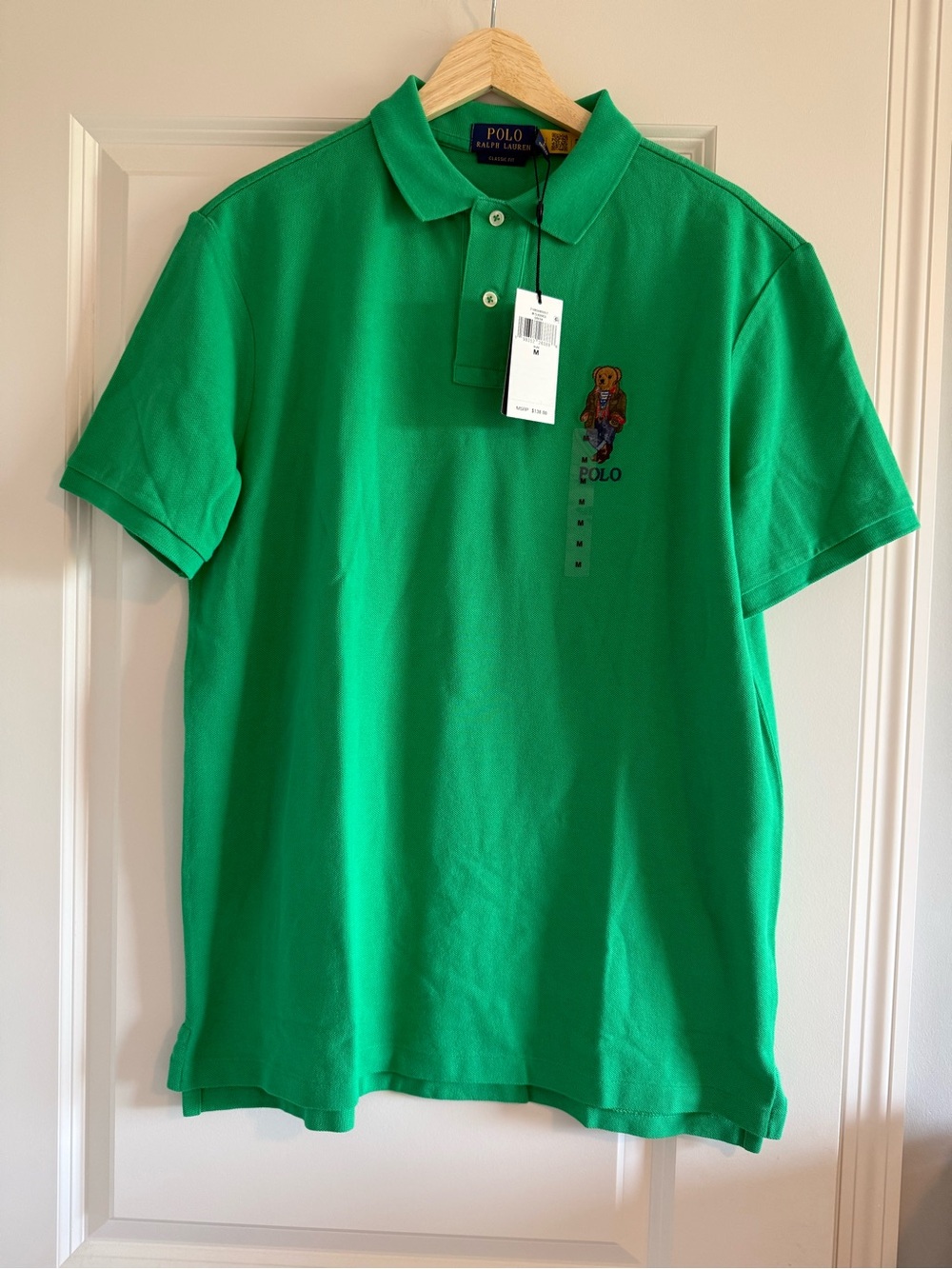 NWT Polo Ralph Lauren Classic Fit Explorer Bear Mesh Polo Color Green Size M